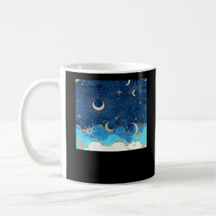 Caneca De Café Whimsigoth Clouds Sun Moon Witchy Classic