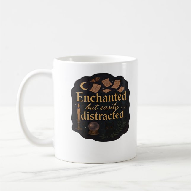 Caneca De Café Whimsigoth Fantasy Mystical Forests, Luas e Magia (Esquerda)