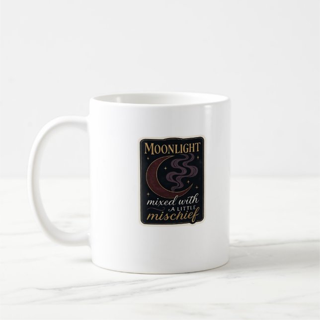 Caneca De Café Whimsigoth Fantasy Mystical Forests, Luas e Magia (Esquerda)