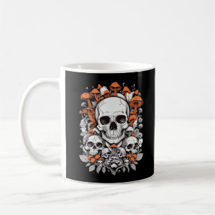 Caneca De Café Whimsigoth Skulls & Mushroom Vintage Botanic Ae