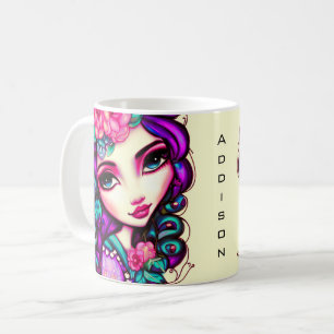 Caneca De Café Whimsist Girl Artística Coffee Mug