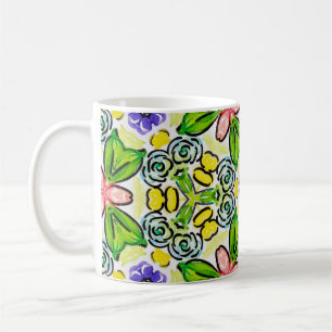 Caneca De Café Whimsy no jardim pintado à mão