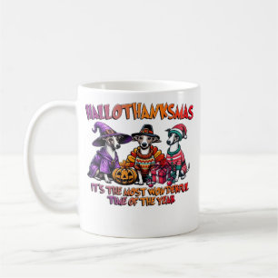Caneca De Café Whippet Halloween Dia de Ação de Graças Natal Over