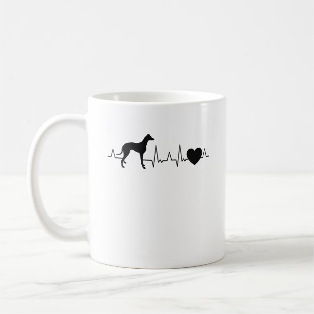 Caneca De Café Whippet Herzschlag Windhund Sighthound (Esquerda)