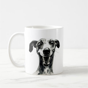 Caneca De Café Whippet preto-branco Greyhound Cute