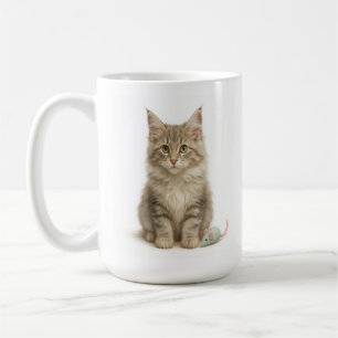 Caneca De Café Whiskerwood Watcher - Kitten Florestal Norueguês