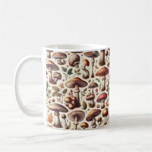Caneca De Café Whispering Woods: Padrão De Cogumelo Sem Olhos Col