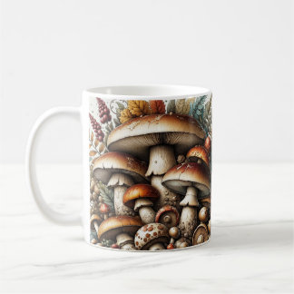 Caneca De Café Whispering Woods: Padrão De Cogumelo Sem Olhos Col