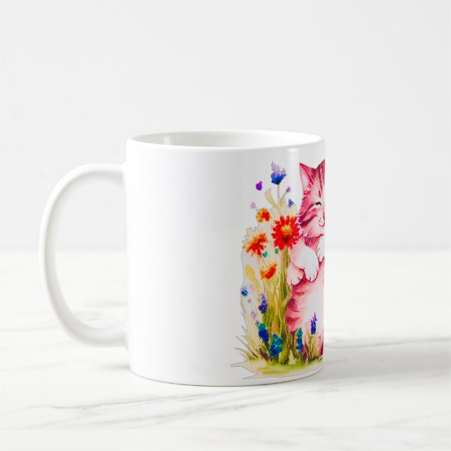 Caneca De Café Whispers Watercolor: Feline Fantasia - Mug (Esquerda)