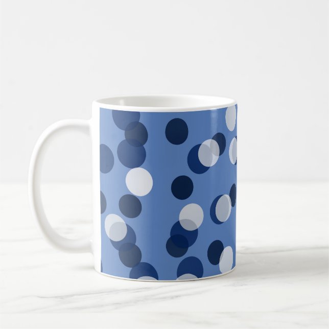 Caneca De Café white and blue polka dot (Esquerda)