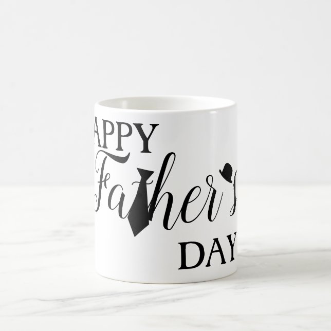 Caneca De Café White Black Tie Scripts Happy Dia de os pais (Centro)