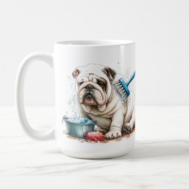 Caneca De Café White Buldogue Bath Christmas Coffee Cupa (Esquerda)