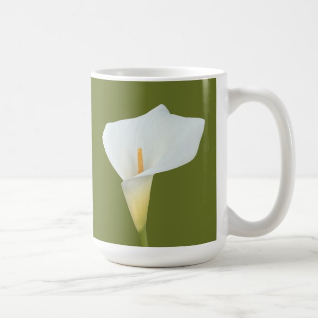 Caneca De Café White Calla Lily Flower Backyard Foto do jardim (Direita)