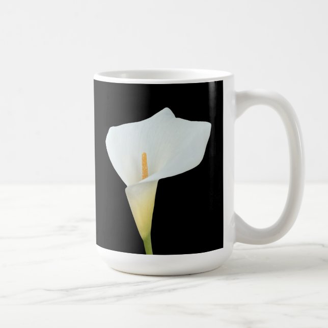 Caneca De Café White Calla Lily Flower Backyard Foto do jardim (Direita)