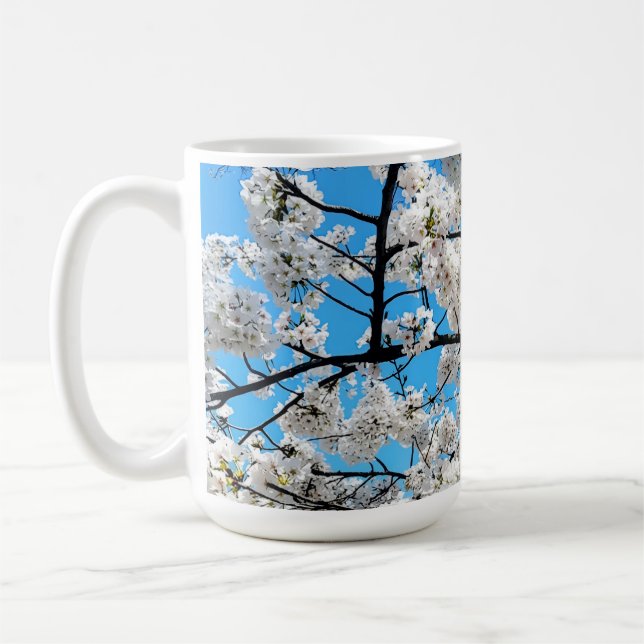 Caneca De Café White Cherry Blossom Flower Mug (Esquerda)