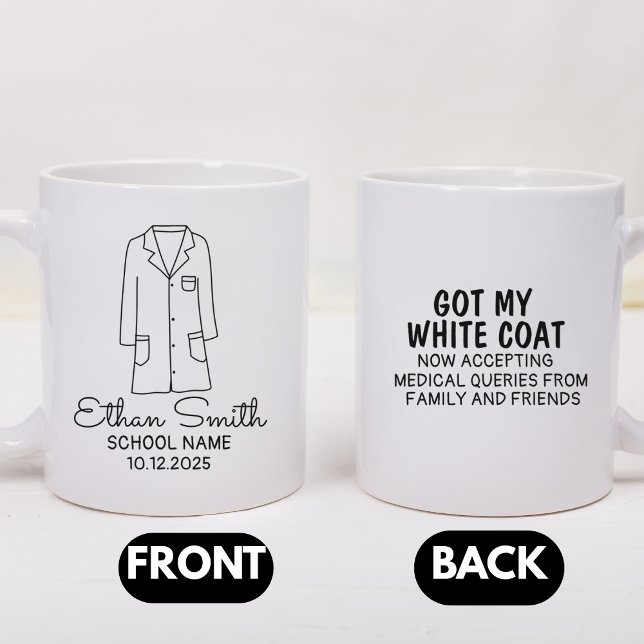 Caneca De Café White Coat Ceremony Gifts, White Coat, Medical  (Criador carregado)