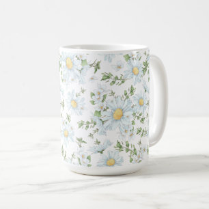 Caneca De Café White Daisies Mug Large 15 oz.