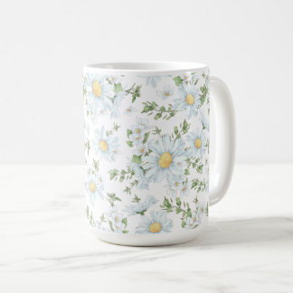 Caneca De Café White Daisies Mug Large 15 oz.