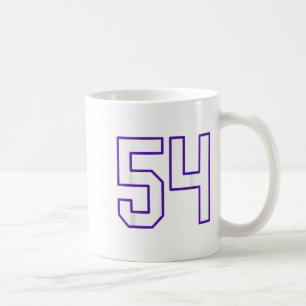 Caneca De Café White E Purple Número 54 Jersey Player Uniforme #