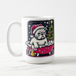 Caneca De Café White English Buldogue Bath Christmas Coffee Mug