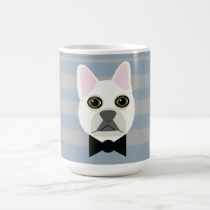 Caneca De Café White French Bulldog, Stripes
