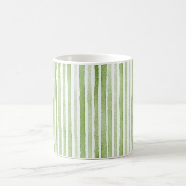 Caneca De Café White Green Stripes (Centro)