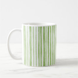 Caneca De Café White Green Stripes