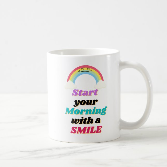 Caneca De Café White Mug Comece sua manhã com um sorriso (Direita)
