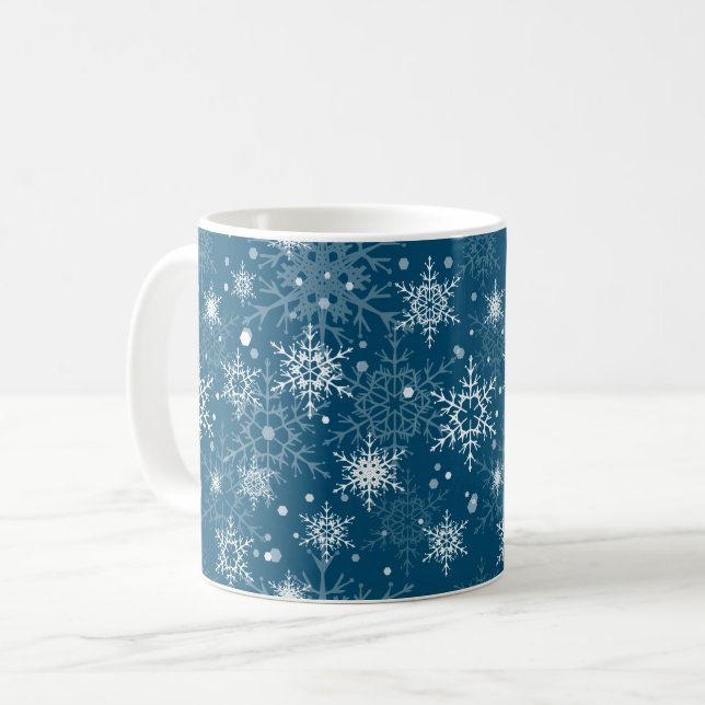 Caneca De Café White openwork snowflakes  (Frente Esquerda)