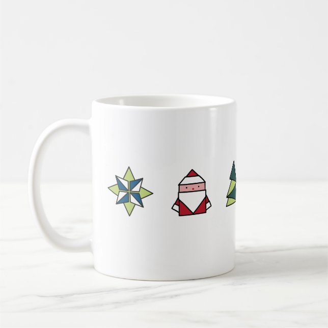 Caneca De Café White Origami Christmas (Esquerda)