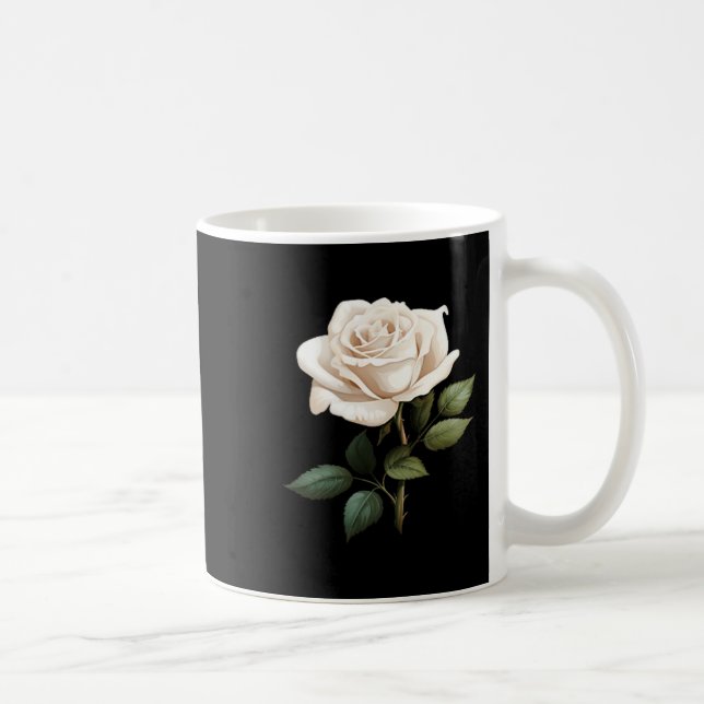 Caneca De Café White Rose Graphic  (Direita)