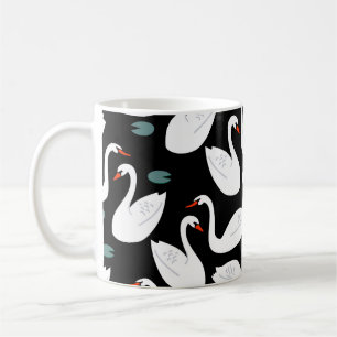 Caneca De Café White Swans Lake Seamless