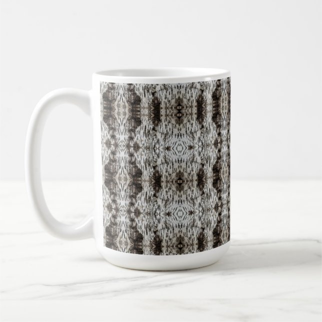 Caneca De Café White Tiger Tree Bark Patterned (Esquerda)