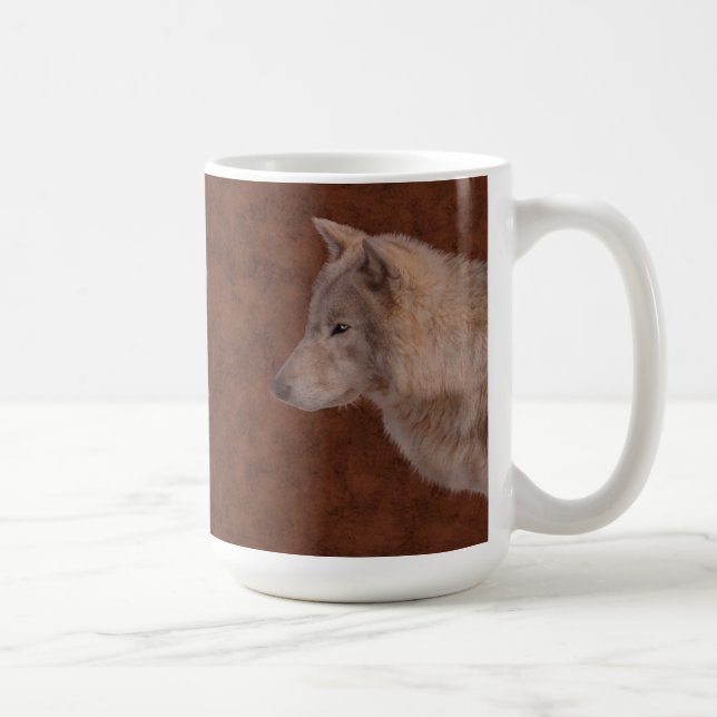 Caneca De Café White Wolf Wildlife Fotografia Art Drinkware (Direita)