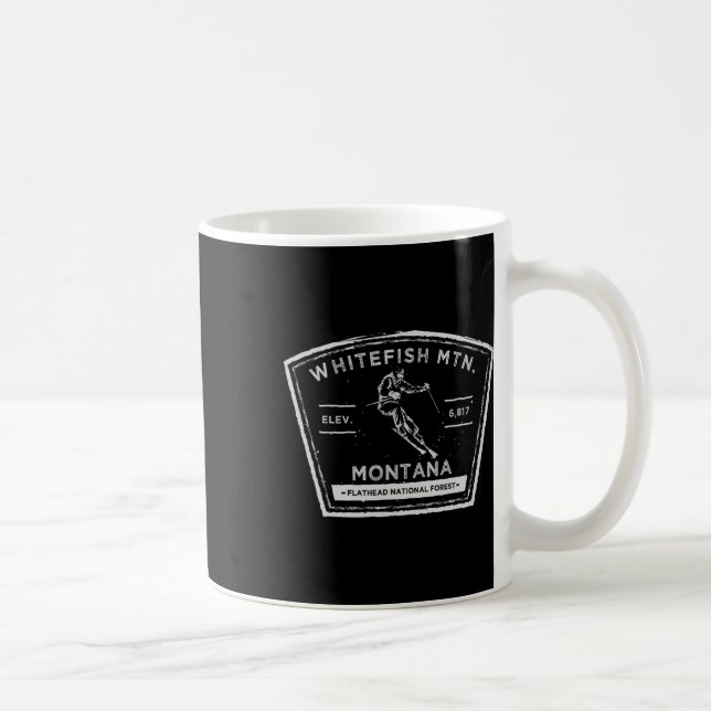 Caneca De Café Whitefish Mountain Montana Snow Skiing  (Direita)