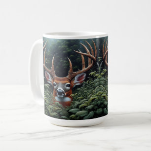 Caneca De Café Whitetail Buck Deer em Green Foliage