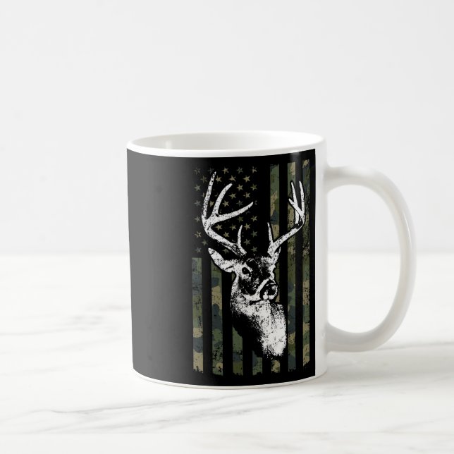 Caneca De Café Whitetail Buck Deer Hunting Eua Camouflage América (Direita)