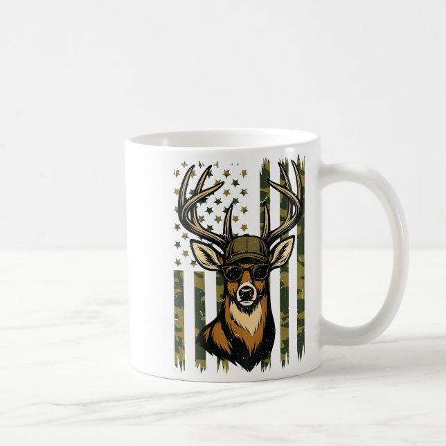 Caneca De Café Whitetail Buck Youth Boy Deer Hunting Camo America (Direita)