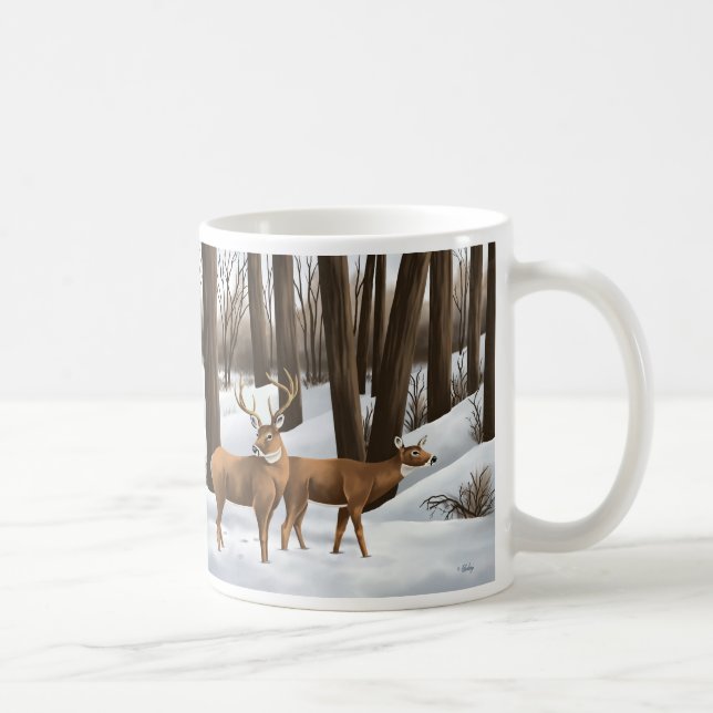 Caneca De Café Whitetail Deer (Direita)