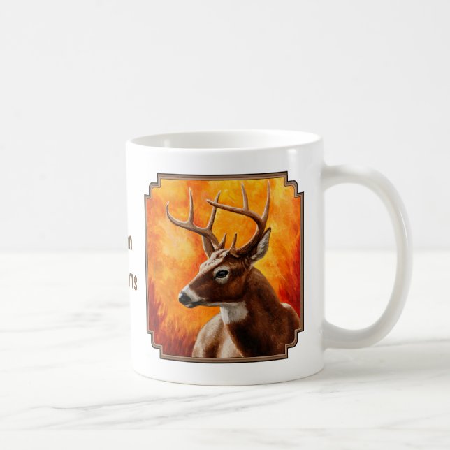 Caneca De Café Whitetail Deer Trophy Buck Head (Direita)