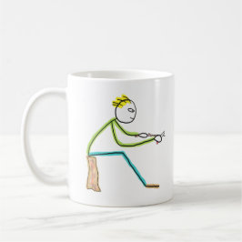 Caneca De Café Whittling Stickman