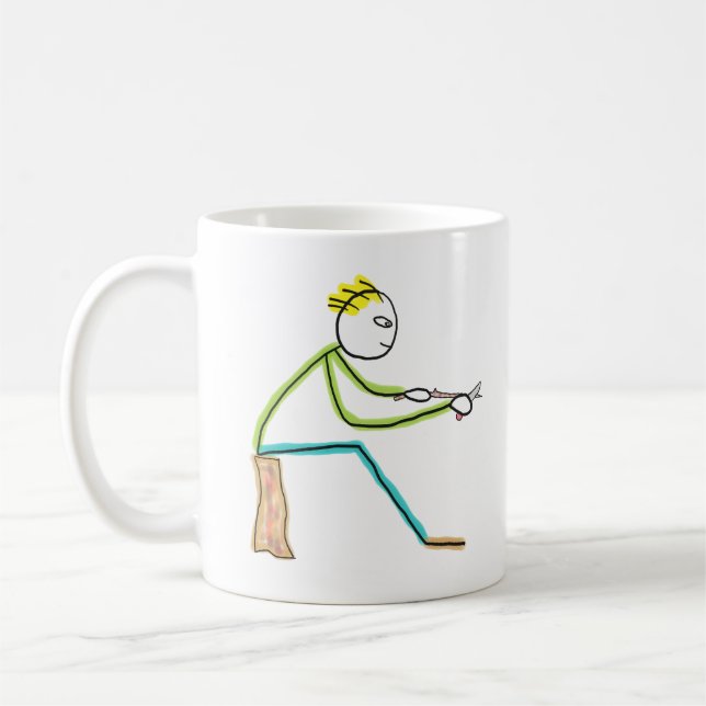 Caneca De Café Whittling Stickman (Esquerda)