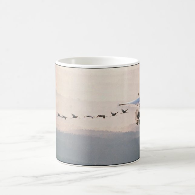 Caneca De Café WhoopingCranesFollowUltralite (Centro)