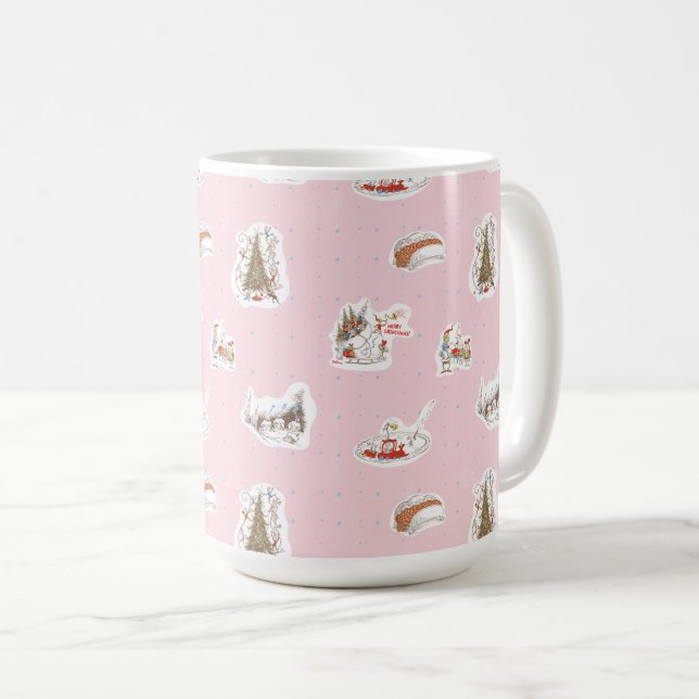 Caneca De Café Whoville Christmas Vignette Pattern (Frente Esquerda)
