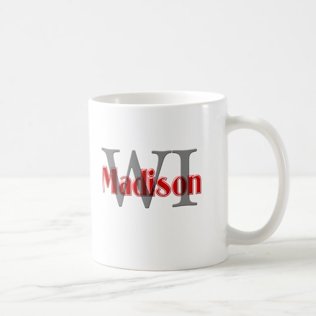 Caneca De Café wi de madison vermelhos (Direita)
