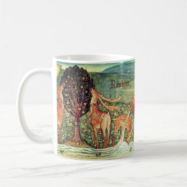 Caneca De Café Wicca Pagan Stag Deer Por Toda A Impressão De Arte (Esquerda)