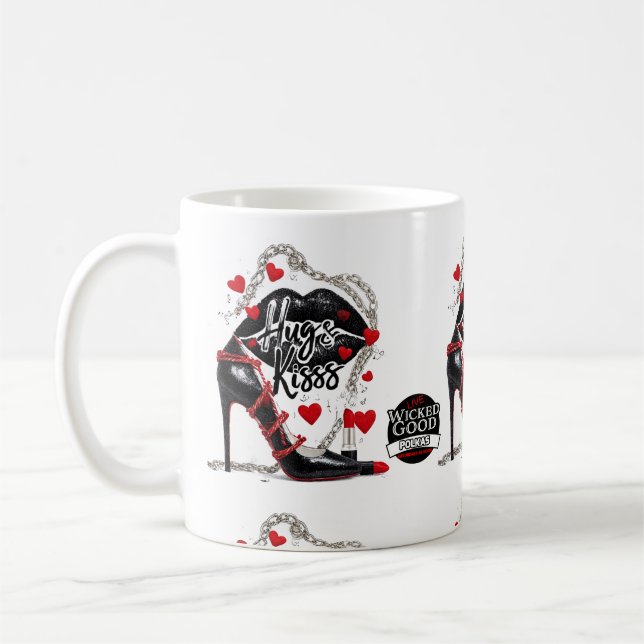 Caneca De Café Wicked Polka Radio Hugs and Kisses Mug (Esquerda)