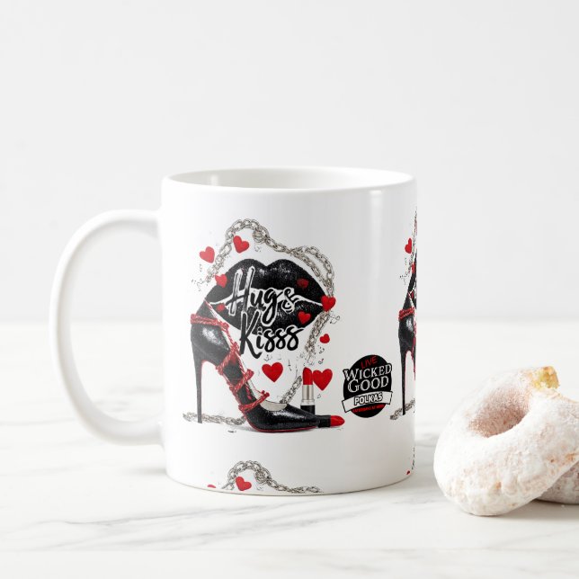 Caneca De Café Wicked Polka Radio Hugs and Kisses Mug (Com Donut)