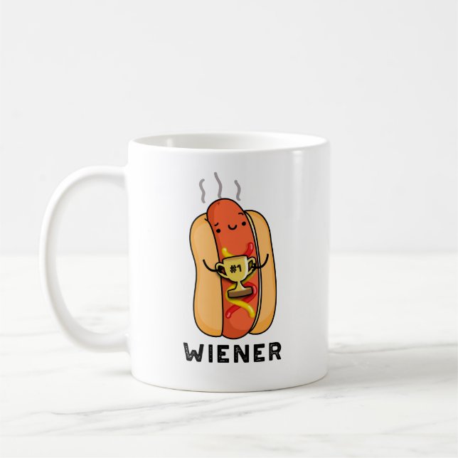 Caneca De Café Wiener Funny Sausy Pun (Esquerda)