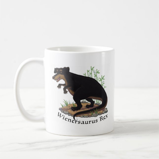 Caneca De Café Wienersaurus Rex personalizável (Esquerda)